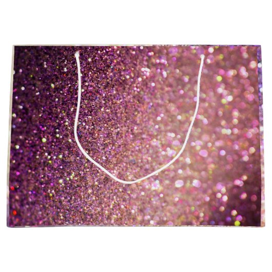 Elegante Bokeh Glitter Kerstmis Groot Cadeauzakje (Voorkant)