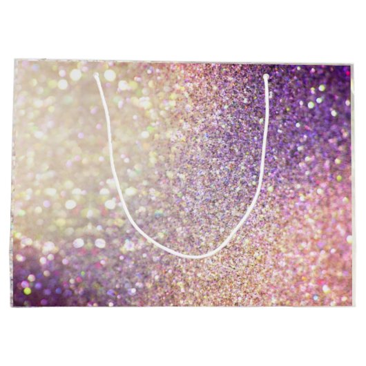 Elegante Bokeh Glitter Kerstmis Groot Cadeauzakje (Achterkant)