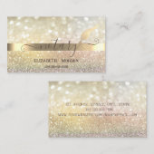 Elegante Bokeh Gold Feather Notary Visitekaartje (Voorkant / Achterkant)