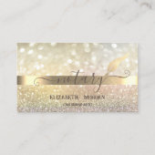 Elegante Bokeh Gold Feather Notary Visitekaartje (Voorkant)