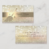 Elegante Bokeh Gold Glitter bezem Visitekaartje (Voorkant / Achterkant)