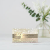 Elegante Bokeh Gold Glitter Schoonmaakmiddelen Visitekaartje (Staand voorkant)