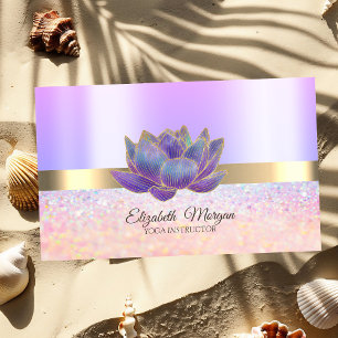 Elegante Bokeh Gold Stripe, Glitter Lotus Visitekaartje