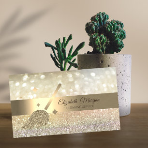 Elegante Bokeh Gouden Glitter Bezem Visitekaartje