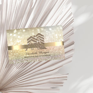 Elegante Bokeh Gouden Glitter Huis Dak Visitekaartje