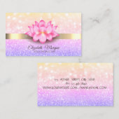Elegante Bokeh Gouden Streep Lotus Bloem Visitekaartje (Voorkant / Achterkant)