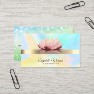 Elegante Bokeh Groen, Lotus Bloem Yoga Visitekaartje