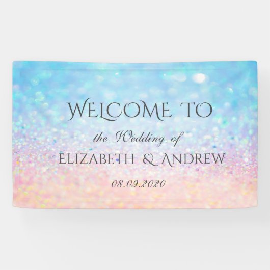 Elegante Bokeh Ombre Trouwbanner Spandoek (Horizontaal)