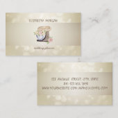 Elegante bokeh, streep, bloemenretro mixer visitekaartje (Voorkant / Achterkant)