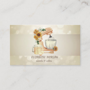 Elegante Bokeh, Streep, Mixer Zonnebloemen Visitekaartje