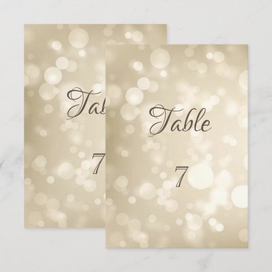 Elegante Bokeh Tafelkaart Kaart (Voorkant / Achterkant)