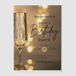 Elegante bokeh verjaardagsuitnodiging Vellum Overl Uitnodigingen