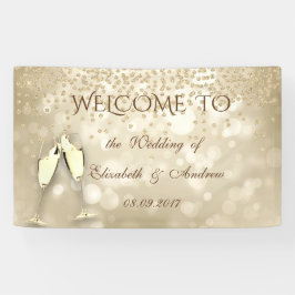 Elegante Bokeh Wijn Glazen, Diamanten Huwelijksban Spandoek