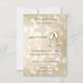 Elegante Bokeh Wijn Glazen Huwelijksreceptie Kaart (Voorkant)