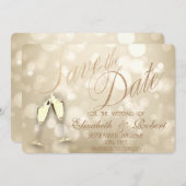 Elegante Bokeh Wijnglazen  Bewaar De Datum Save The Date (Voorkant / Achterkant)