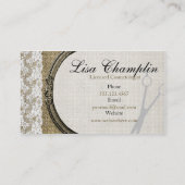 elegante bolap en haarstylist visitekaartje (Achterkant)