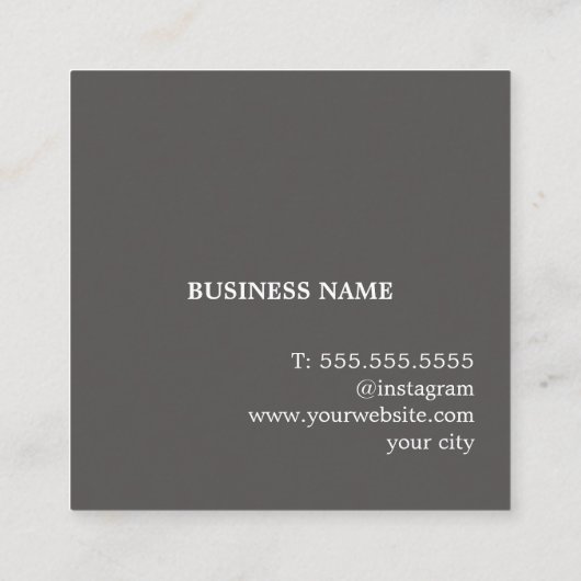 Elegante Bold Beige Papier Zwarte Dumbbell Trainer Vierkante Visitekaartje (Achterkant)