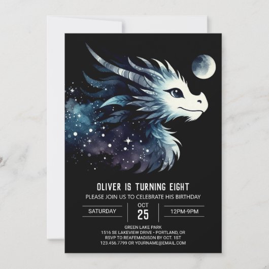 Elegante Bold Dragon verjaardag Kaart (Voorkant)