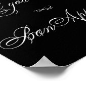 Elegante Bon Appetite Witte Kalligrafie | Stoel zo Poster (Hoek)