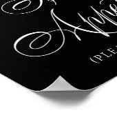 Elegante Bon Appetite Witte Kalligrafie | Zitplaat Poster (Hoek)