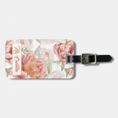 Elegante Bontanical van Big Camellia Roze Pastel Bagagelabel (Voorkant horizontaal)