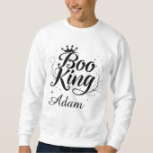 Elegante "Boo King" Naam Halloween Zwart en Wit Trui (Voorkant)