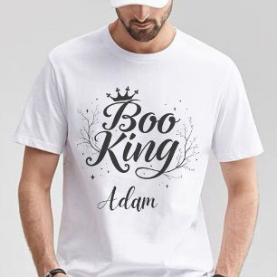 Elegante "Boo King" Naam Halloween Zwart en Wit Trui