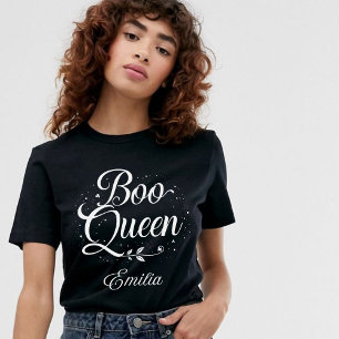 Elegante Boo Queen Naam Halloween Zwart en Wit Trui
