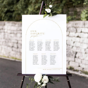 Elegante Boog 7 Tafels Welkom Zitplaats Chart Poster