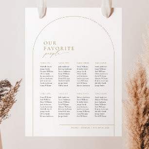 Elegante Boog 8 Tafels Welkom Zitplaats Chart Poster