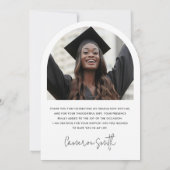 Elegante boog afstuderen foto Dank u kaart (Achterkant)