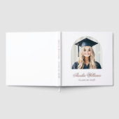 Elegante boog afstuderen foto naam klasse wit echt gastenboek (Volledig)