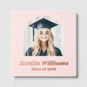 Elegante boog afstuderen foto retro naam klasse ro gastenboek (Voorkant)