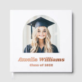 Elegante boog afstuderen foto retro naam klasse wi gastenboek (Voorkant)