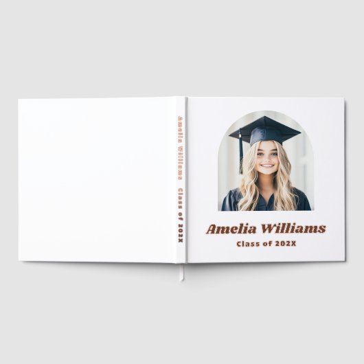Elegante boog afstuderen foto retro naam klasse wi gastenboek (Volledig)