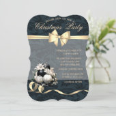 Elegante Boog, Ballen, Poinsettia Kerstfeest Kaart (Staand voorkant)