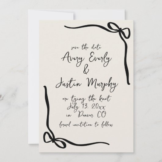 Elegante boog Bewaar de datum Kaart (Voorkant)