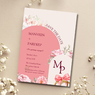 Elegante boog Bewaar de uitnodigingsdatum sjabloon Kaart