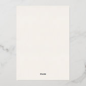 Elegante Boog Bloemen Huwelijksuitnodiging | platt Folie Uitnodiging (Achterkant)