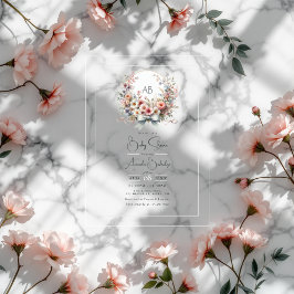 Elegante boog bloemenmonogram Baby shower Acryl Uitnodigingen