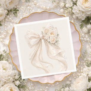 Elegante Boog Bloemige Baby Shower Servet