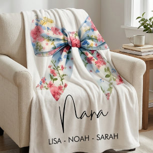 Elegante Boog Bloemstuk Nana Oma  Fleece Deken