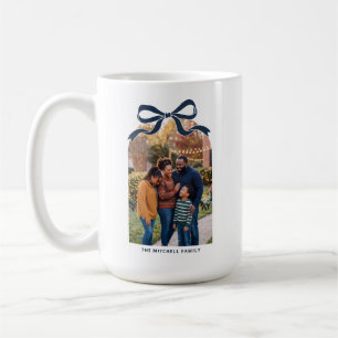 Elegante Boog Boog Familie Kerst Foto - Marineblau Koffiemok