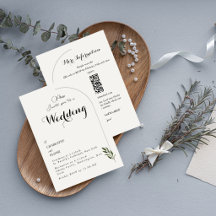 Elegante Boog Botanische Groene Huwelijksuitnodigi