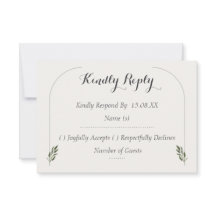 Elegante boog botanische groene trouw-RSVP-kaarten