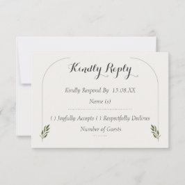 Elegante boog botanische groene trouw-RSVP-kaarten RSVP Kaartje