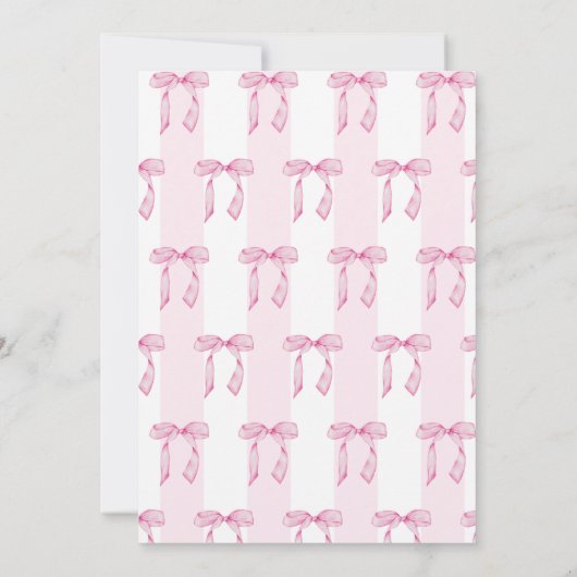 Elegante Boog Bruidsfeest Roze streep Kaart (Achterkant)