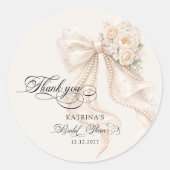 Elegante Boog Bruidsuitnodiging Ronde Sticker (Voorkant)