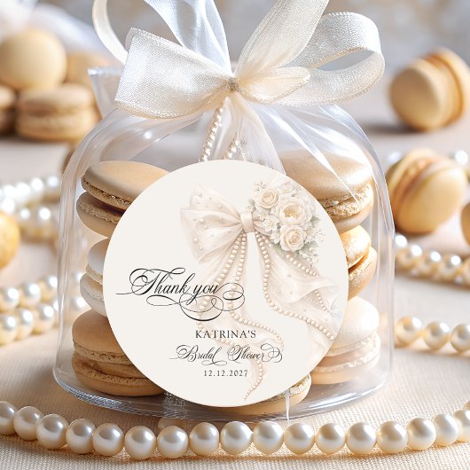 Elegante Boog Bruidsuitnodiging Ronde Sticker