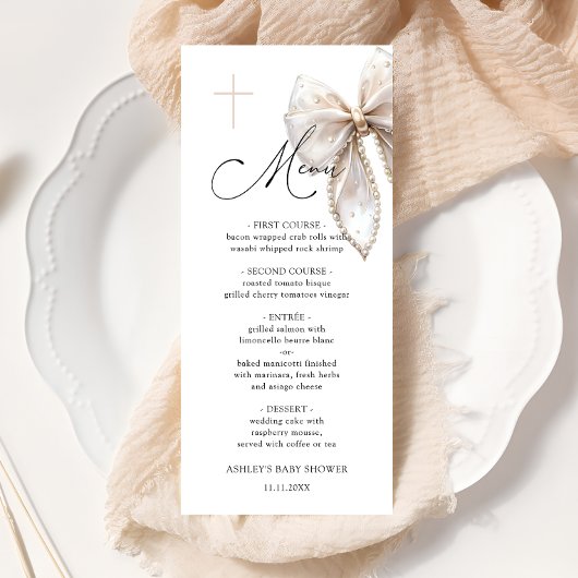 Elegante Boog Doop Baby Shower Menu
